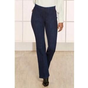 Soft Surroundings Pull On Bootcut Jeans Size medium Tall Blue Minimal Office